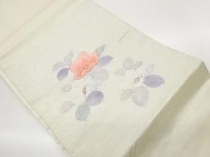 銀彩花葉模様織出し名古屋帯